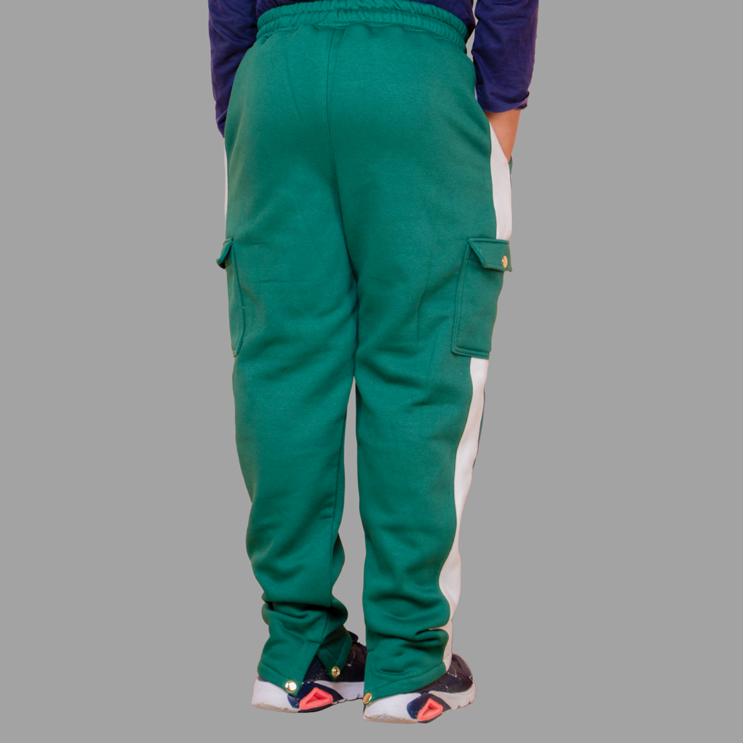 Boy's Green/White Sweatpant