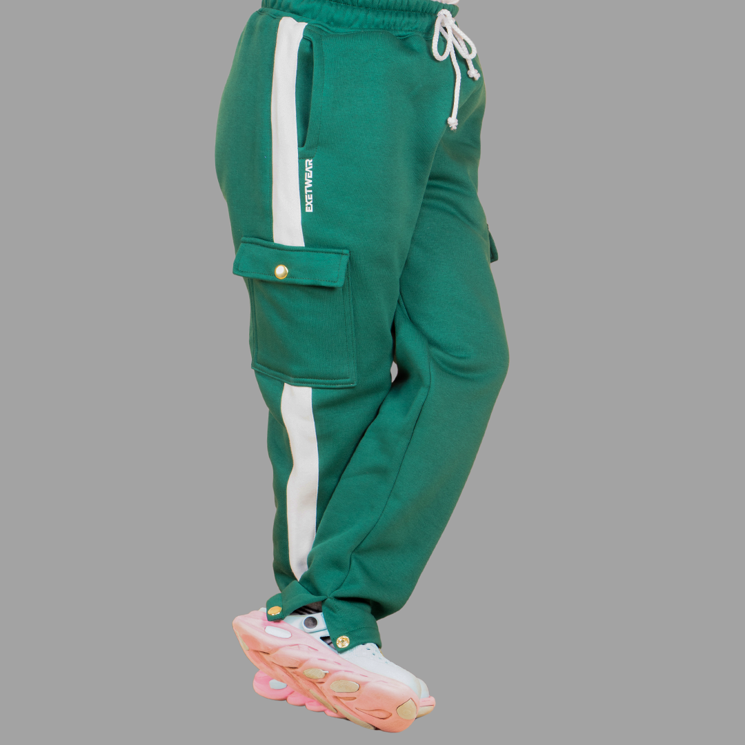 Girl's Green/White Sweatpant