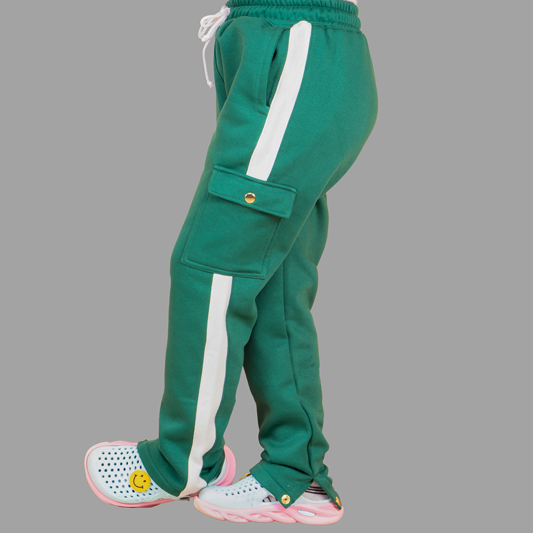 Girl's Green/White Sweatpant