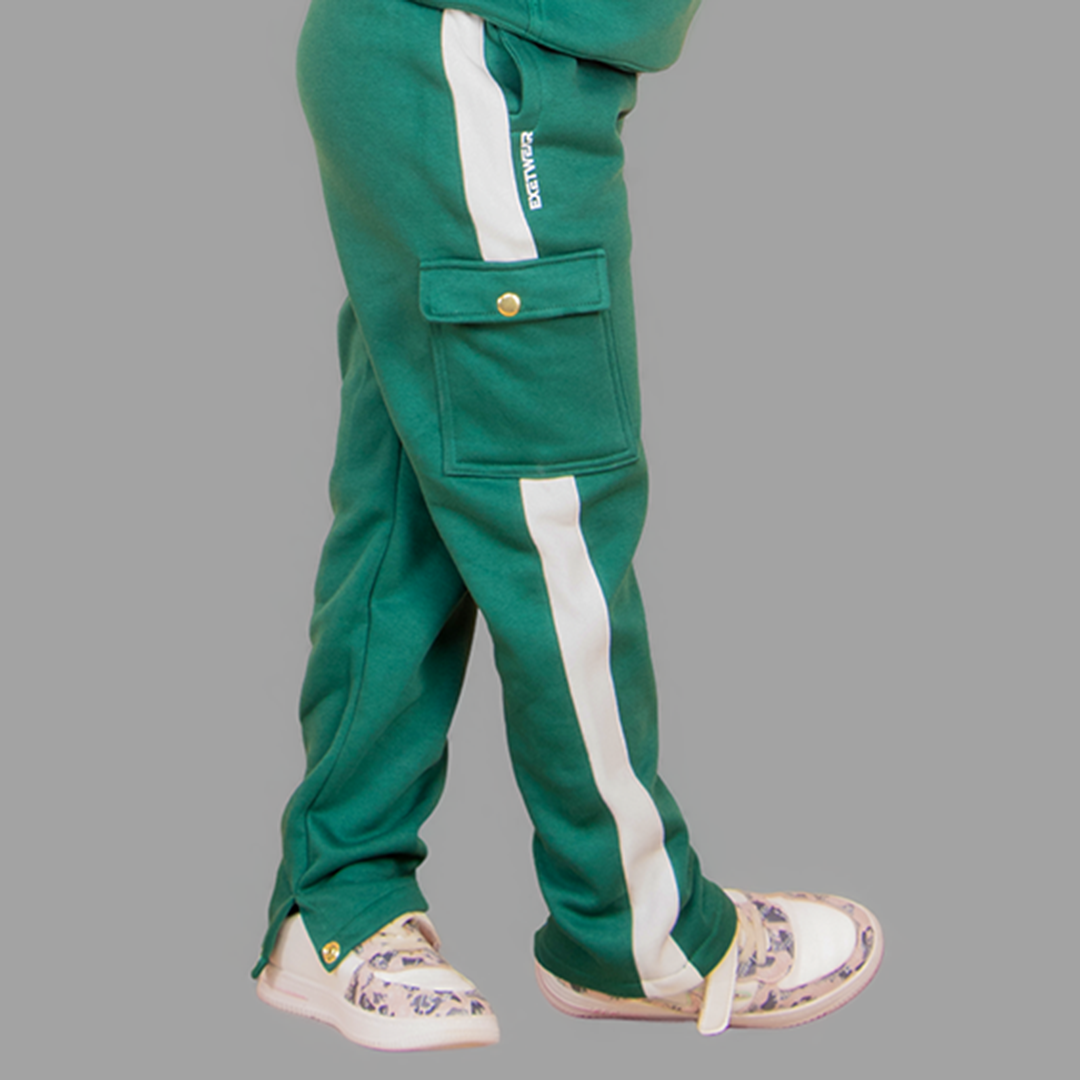 Girl's Green/White Sweatpant