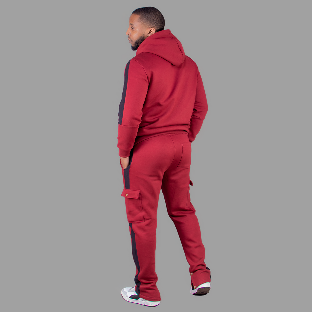 Men Maroon Hoodie set