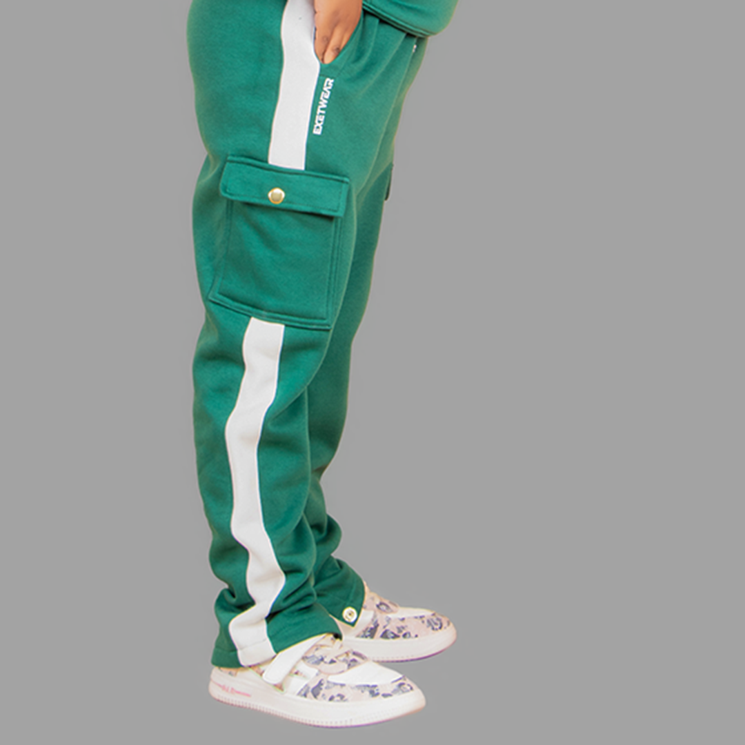 Girl's Green/White Sweatpant