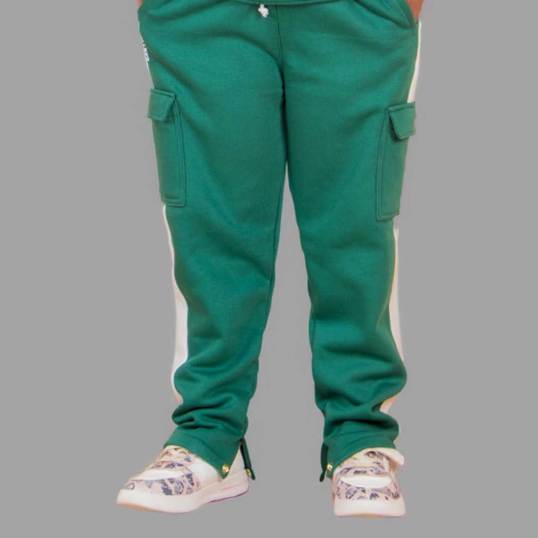 Girl's Green/White Sweatpant