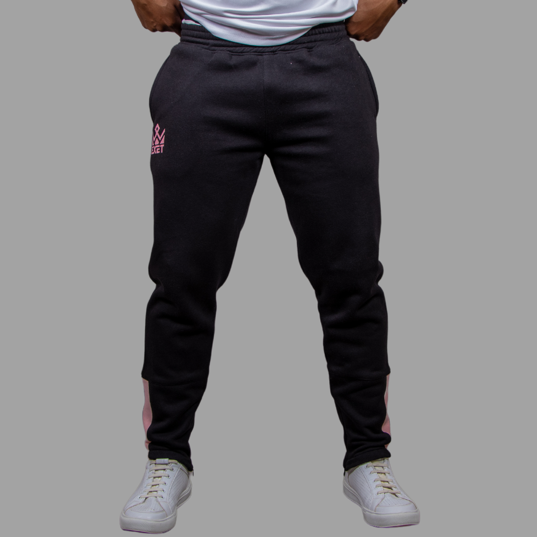 Men's Sweatpants in (Black/pink accent)