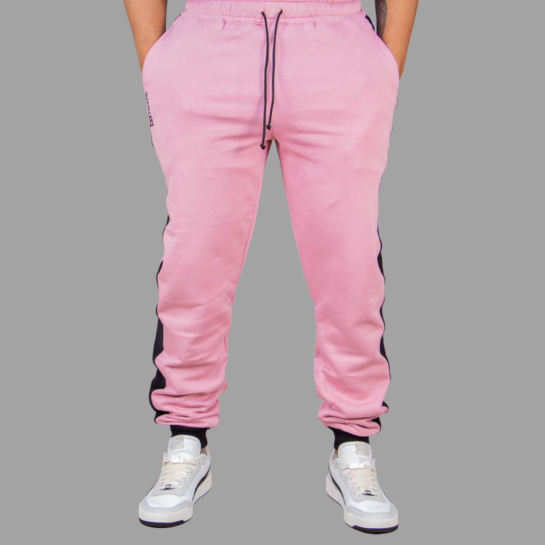 Men's pink Sweatpants (Black Stripe)