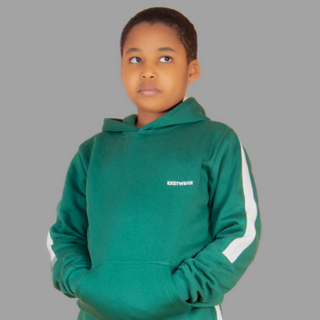 Boy's Green/White Sweatshort Set