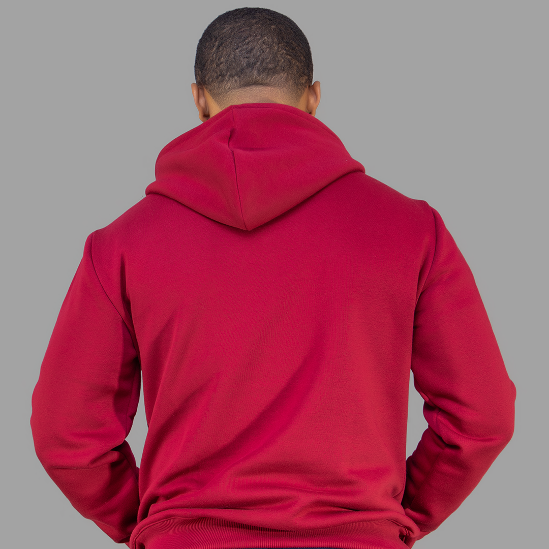 Men's Maroon Hoodie-Short Set