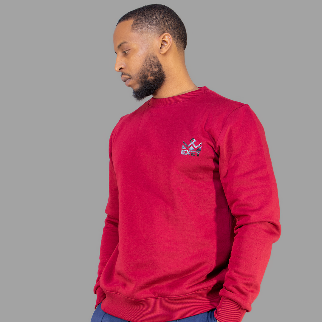 Men Maroon Sweatshirt-Short Set.