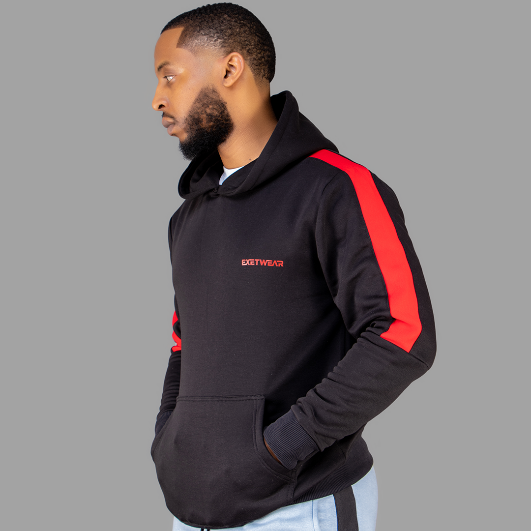 Men Black/Red Hoodie set