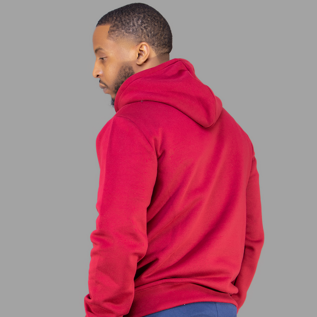 Men's Maroon Hoodie-Short Set