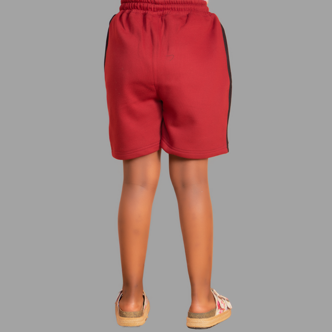 Girls Maroon/Black short