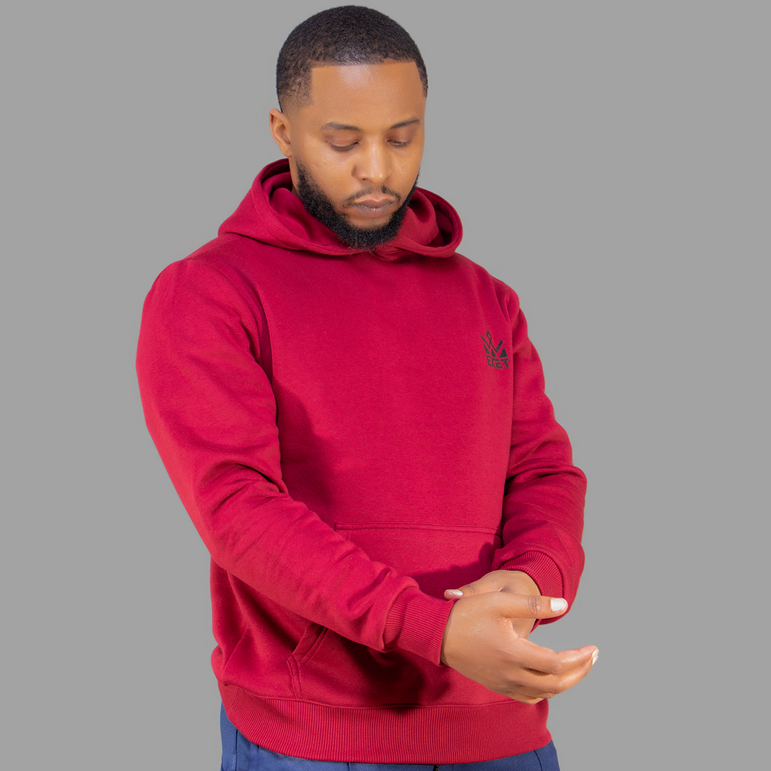 Men's Maroon Hoodie-Short Set