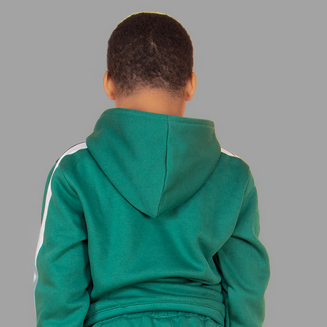 Boy's Green/White Sweatshort Set