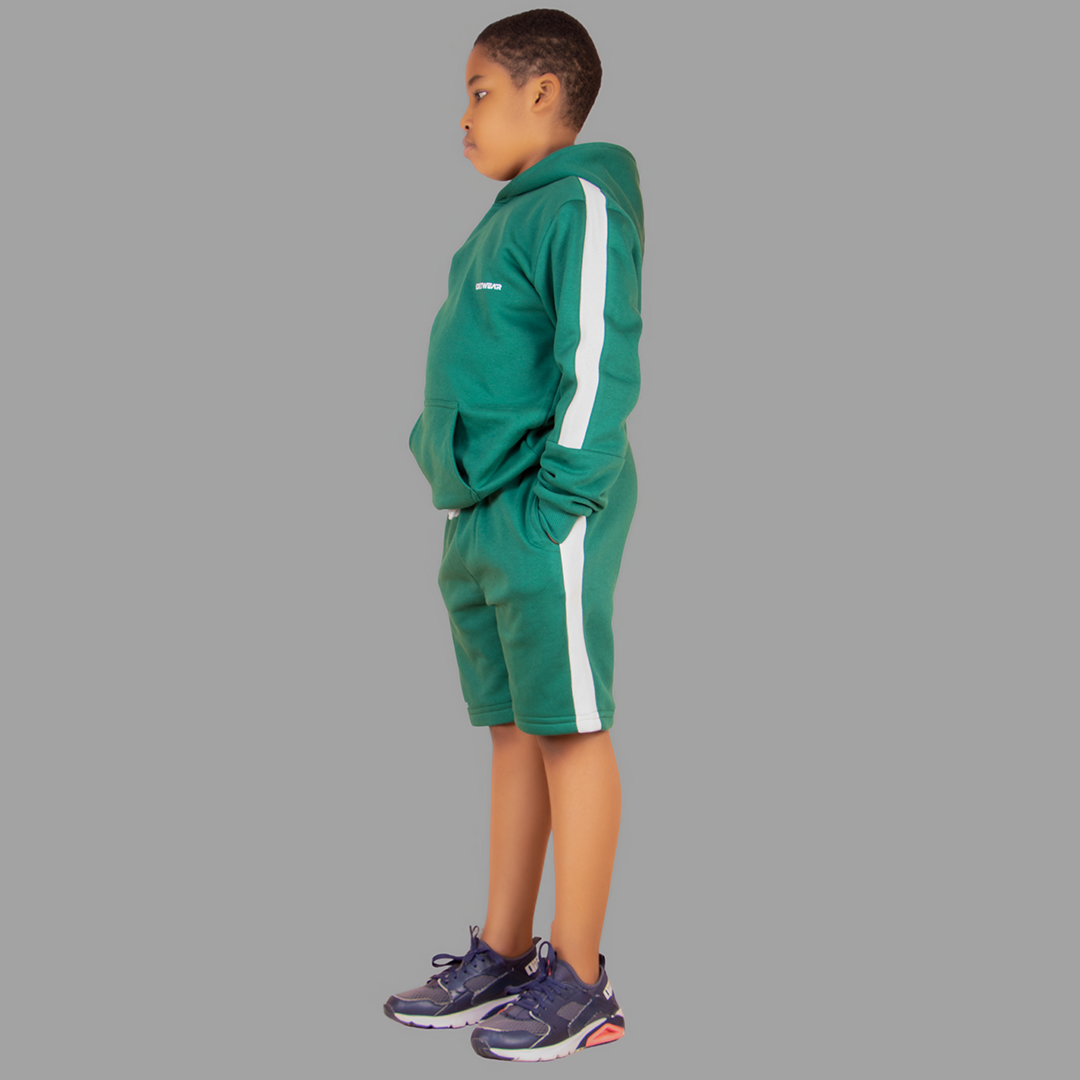 Boy's Green/White Short Set