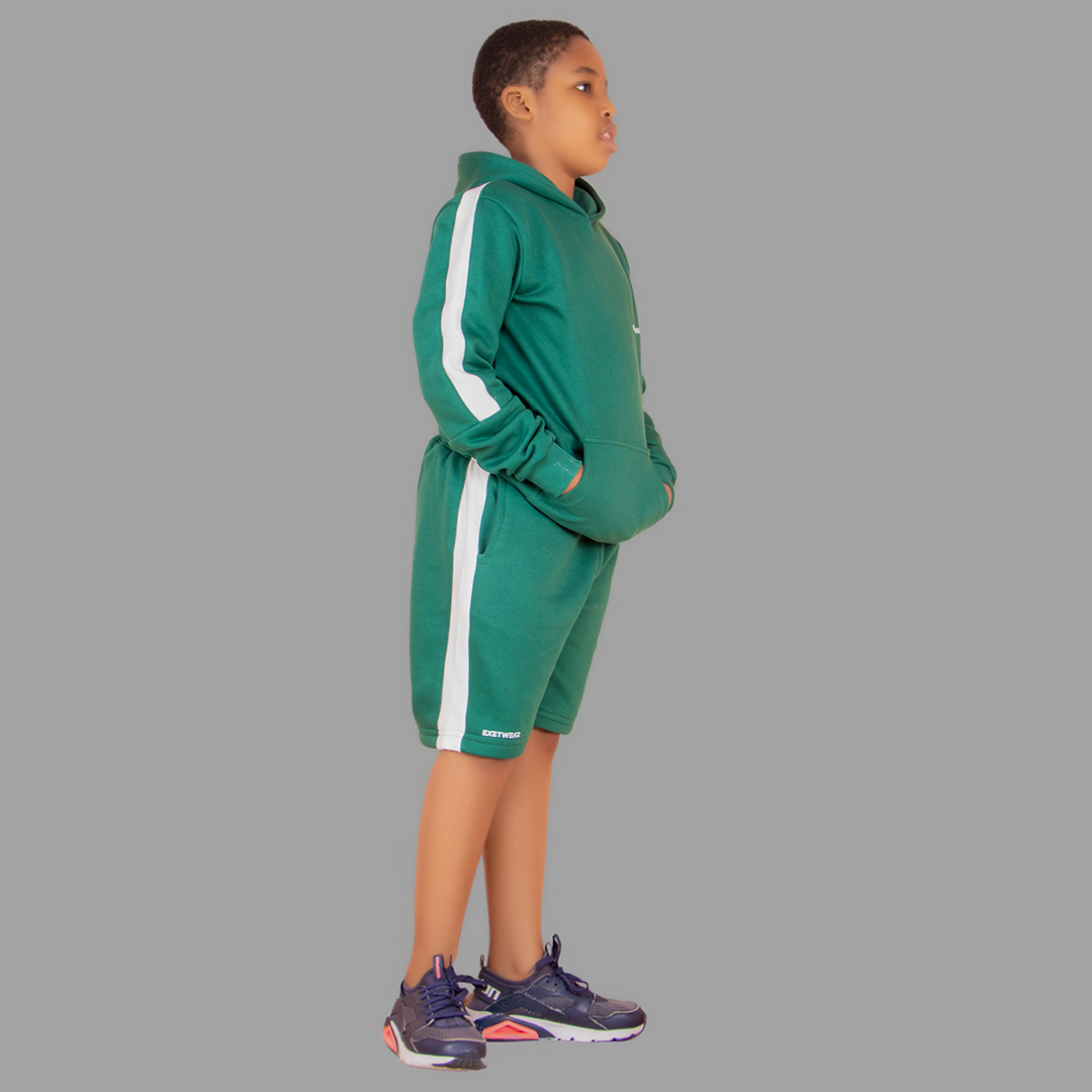 Boy's Green/White Short Set