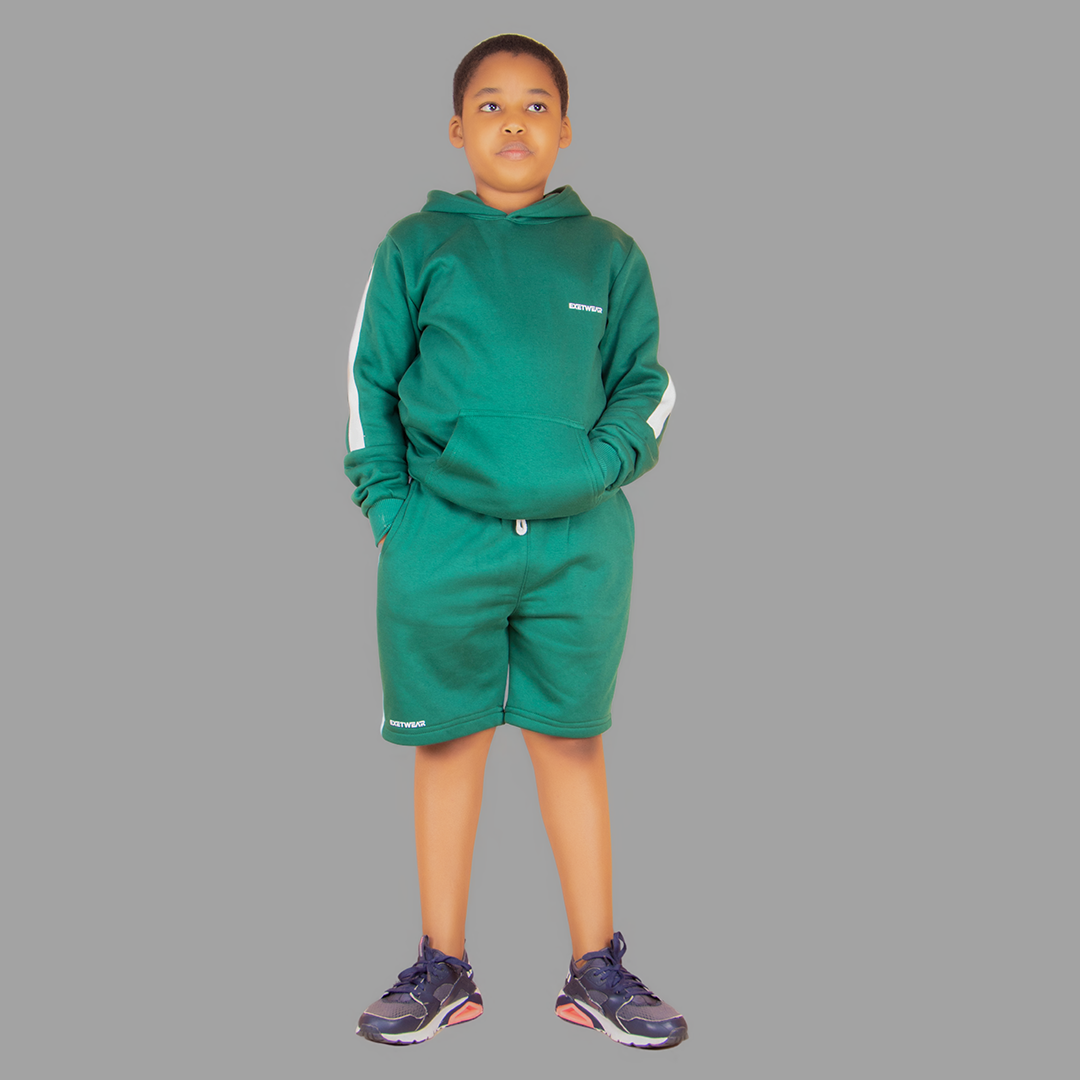 Boy's Green/White Short Set