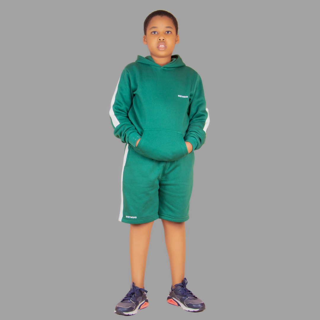 Boy's Green/White Short Set