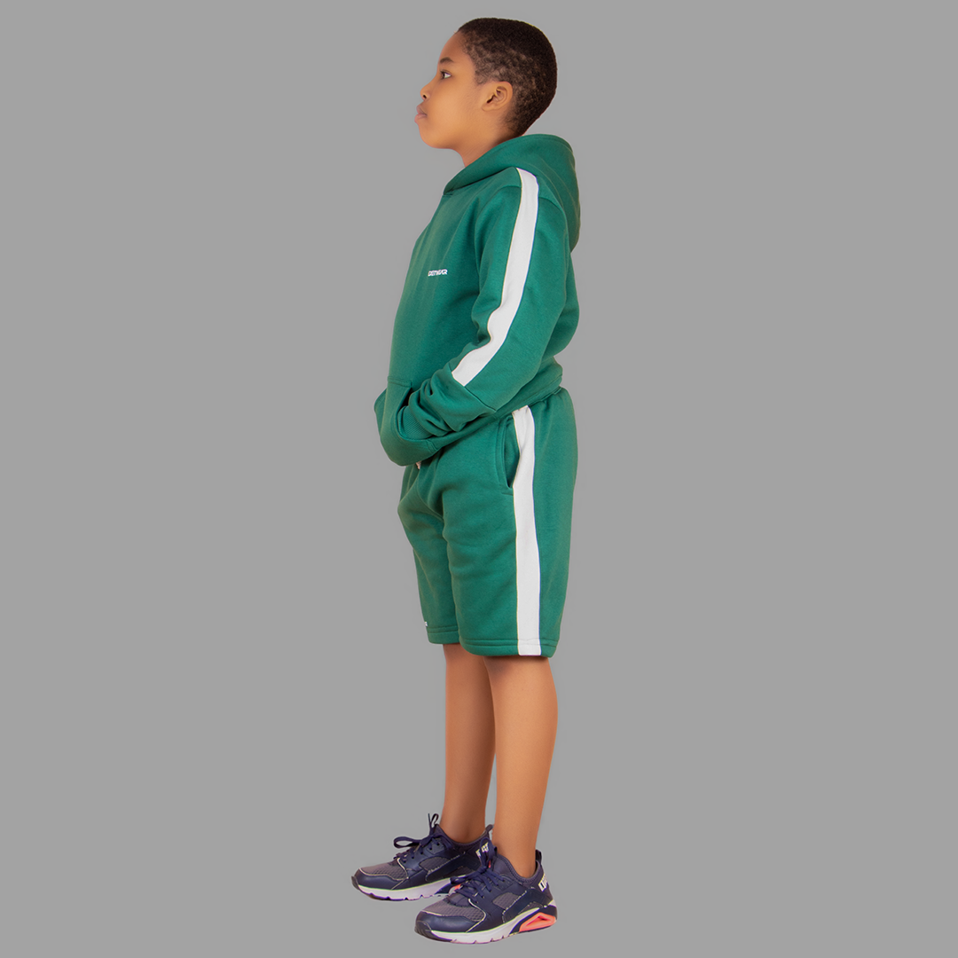 Boy's Green/White Short Set