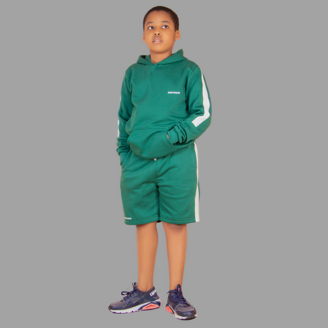 Boy's Green/White Short Set