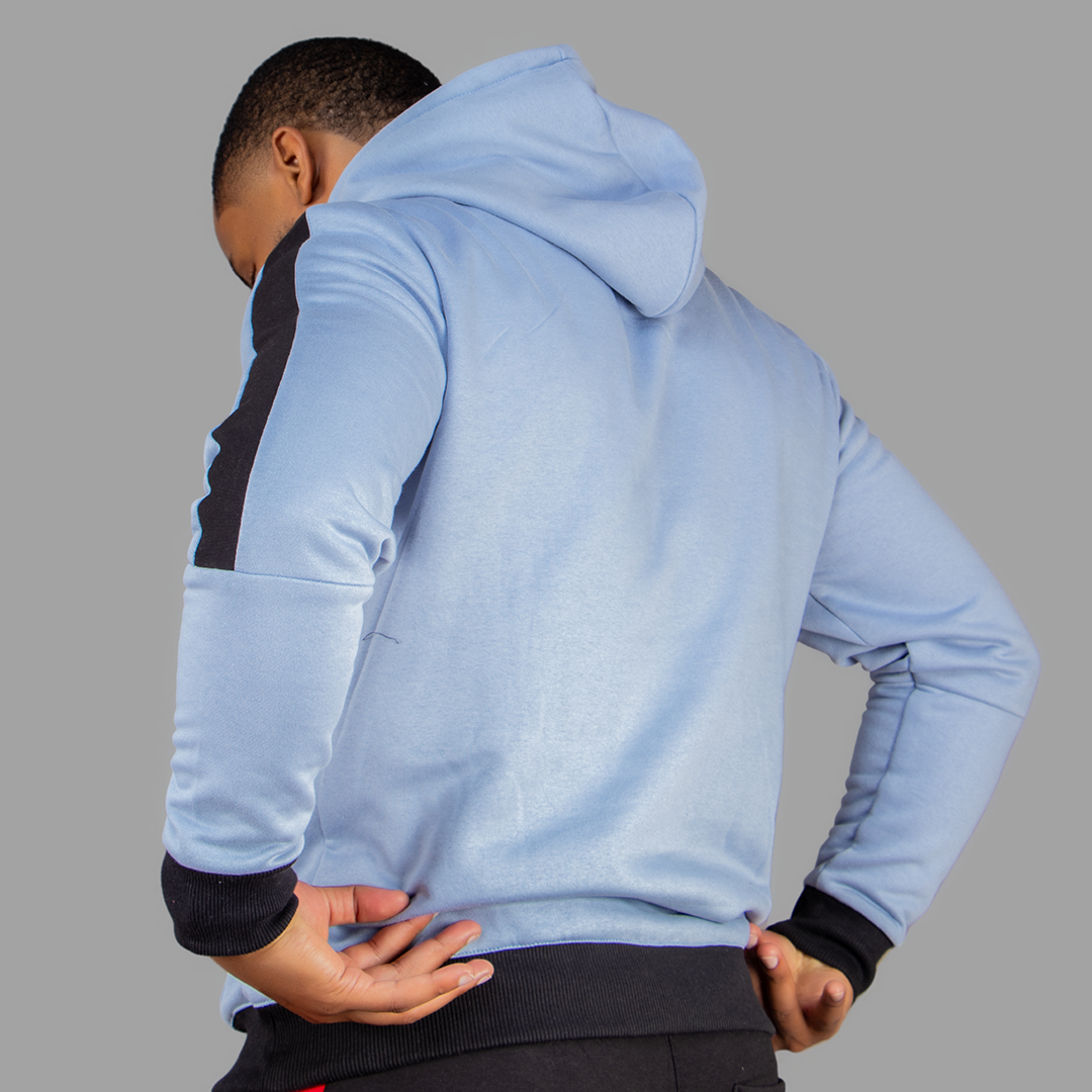 Men Sky Blue Hoodie set