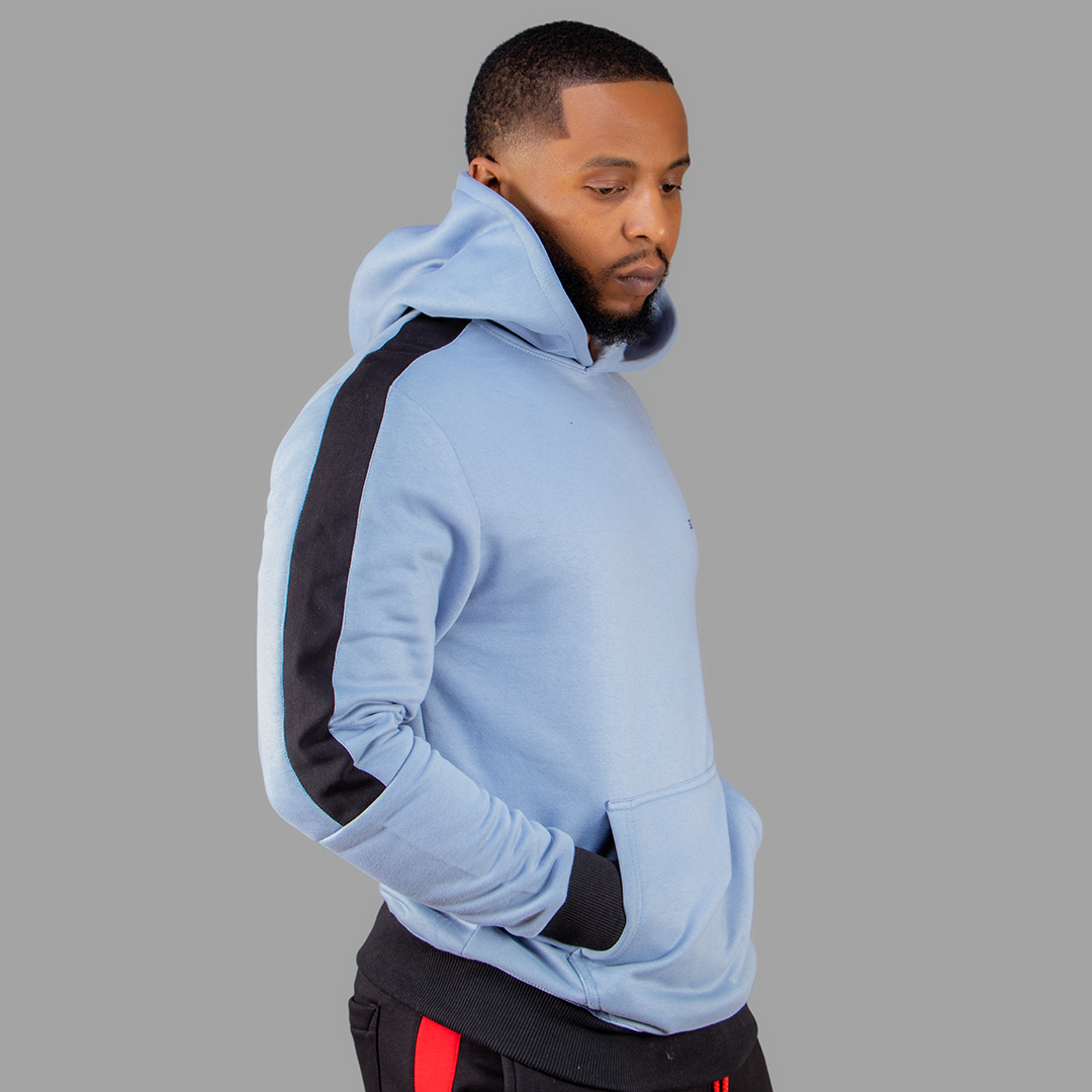 Men Sky Blue Hoodie set