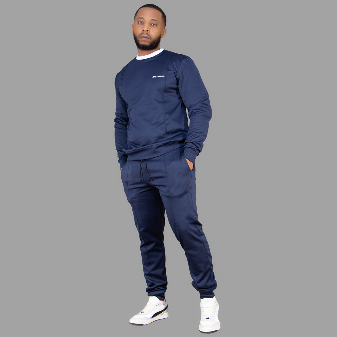 Men's Softshell Navy Blue Sweatshirt Set