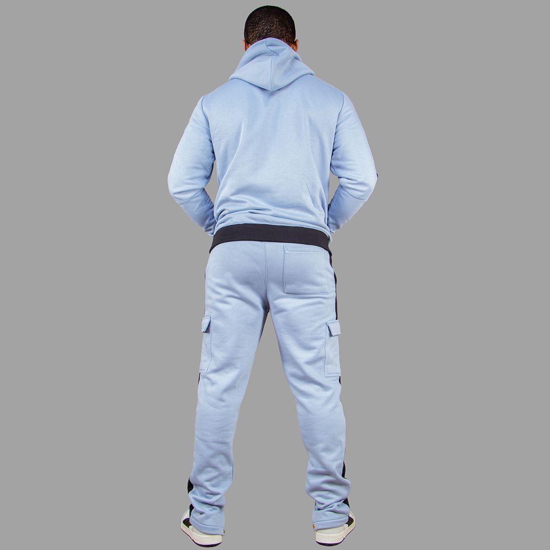 Men Sky Blue Hoodie set