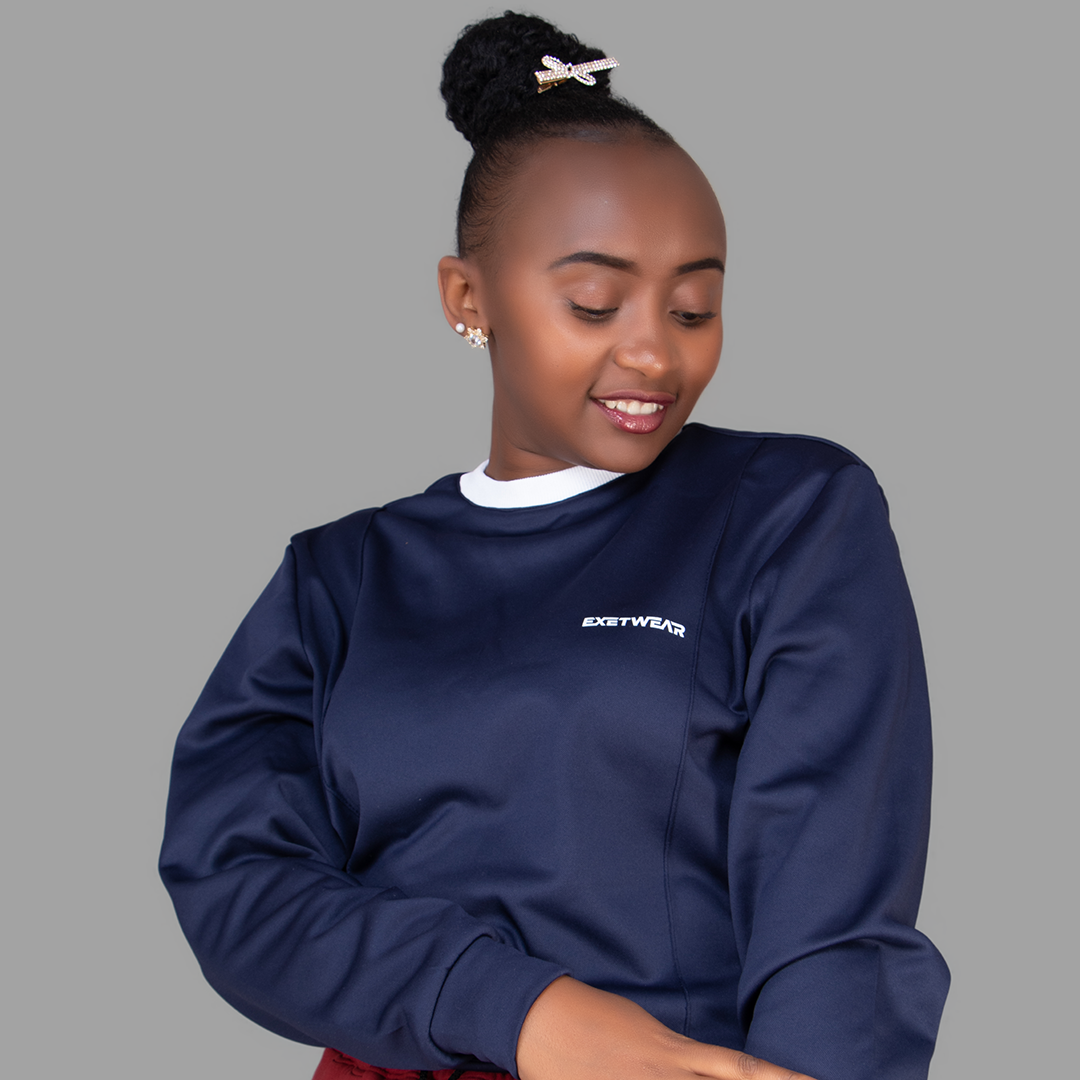 Women's Sweatshirt- Short Set (Navy Blue)