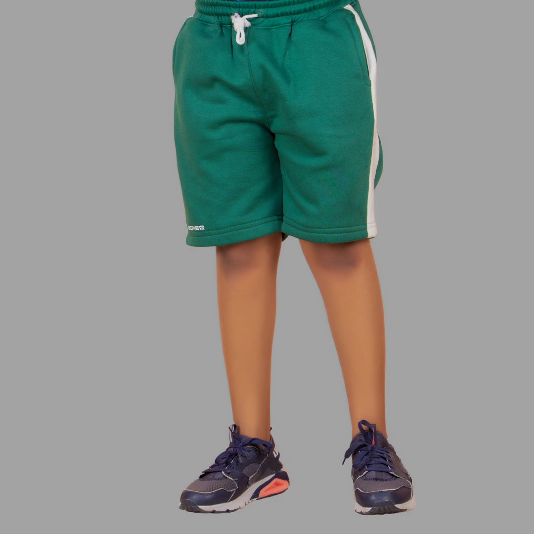 Boy's Green/White short