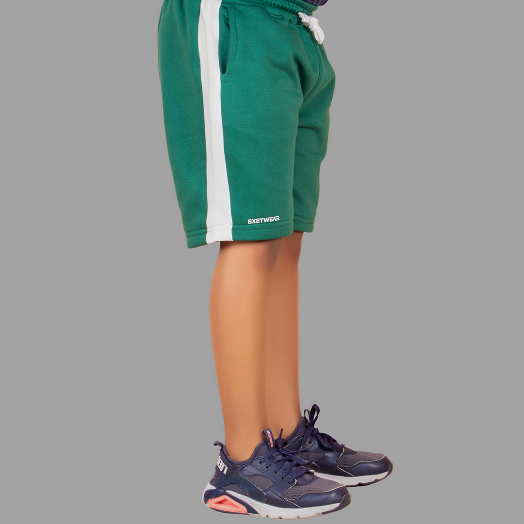 Boy's Green/White short