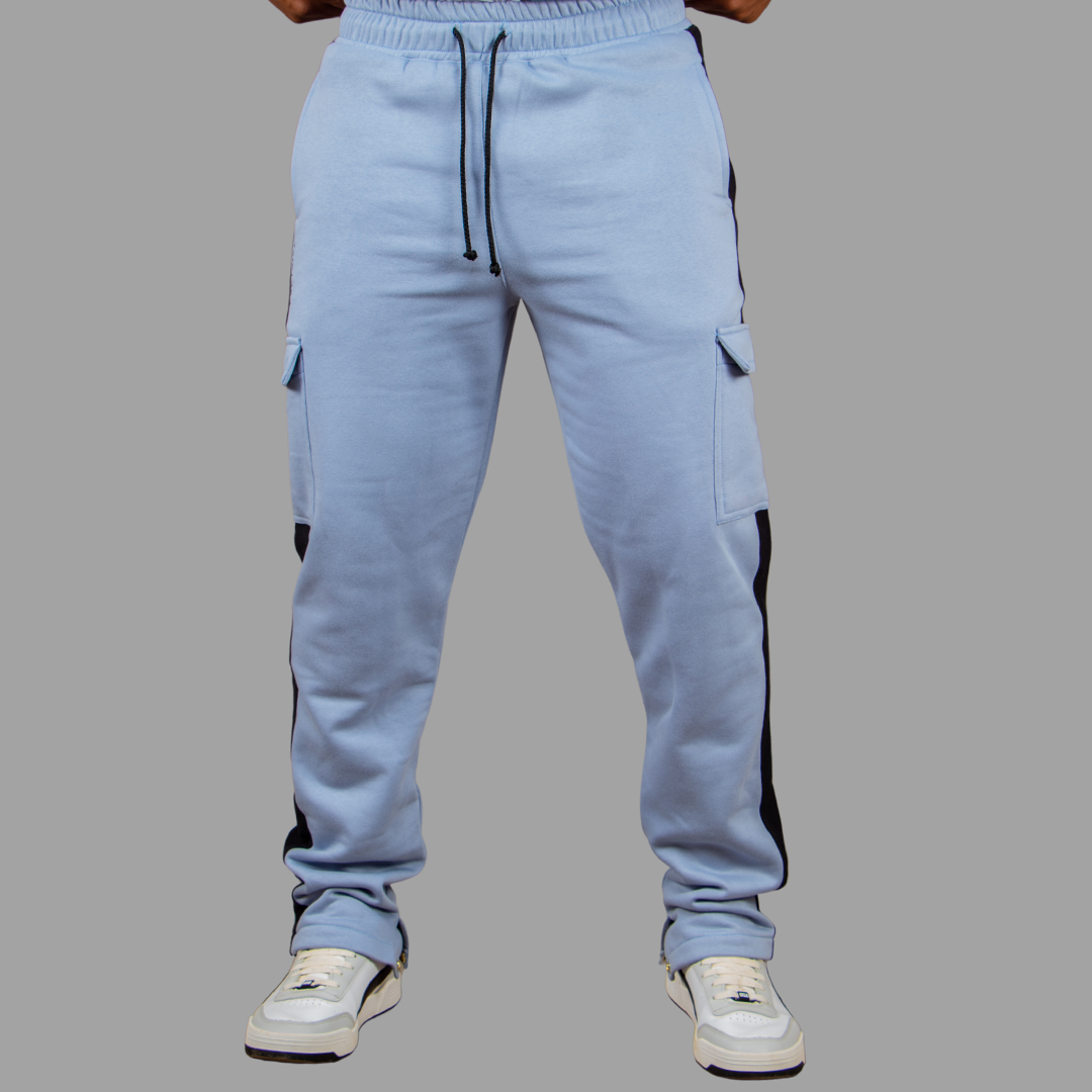 Men Sky Blue Hoodie set