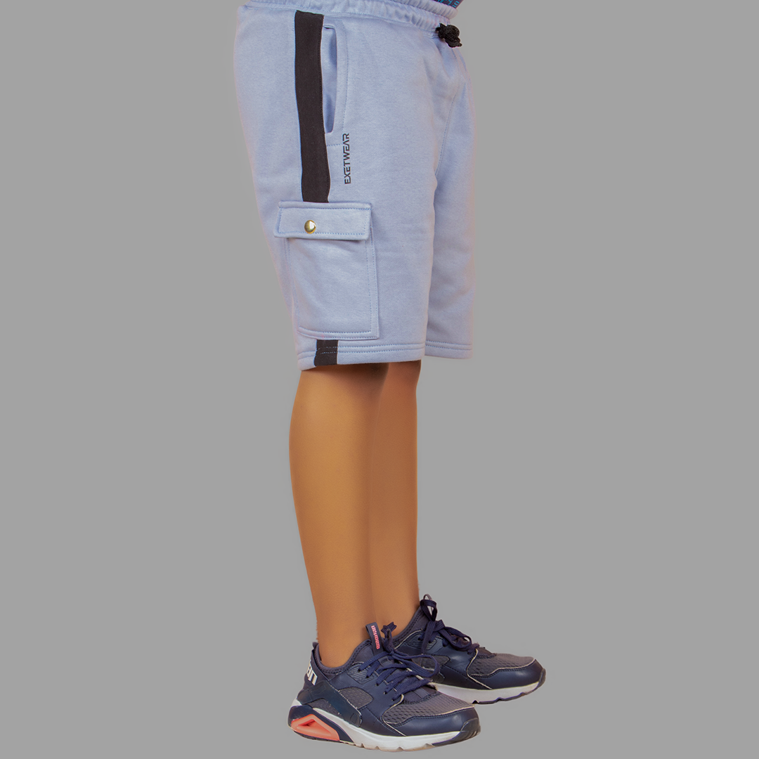 Boy's Navy Blue/Black Sweatshort Set