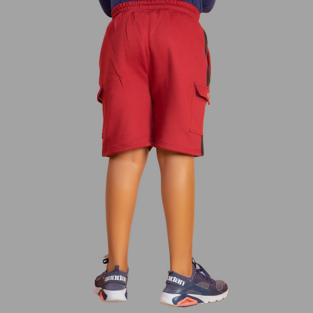 Boy's Maroon/Black Sweatshort