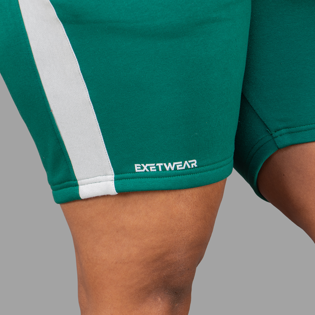 Women Green/White Shorts