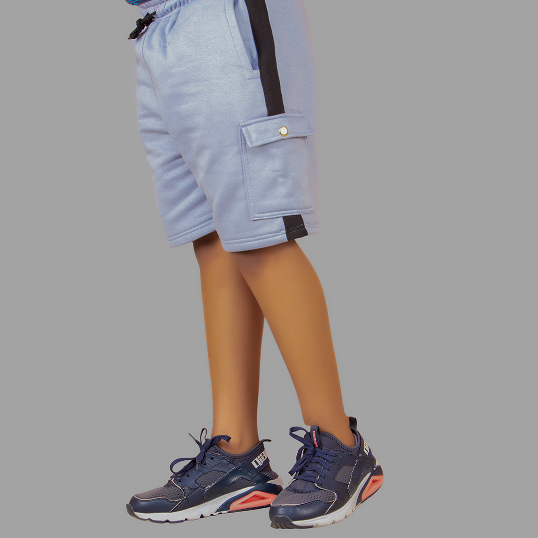 Boy's Navy Blue/Black Sweatshort Set