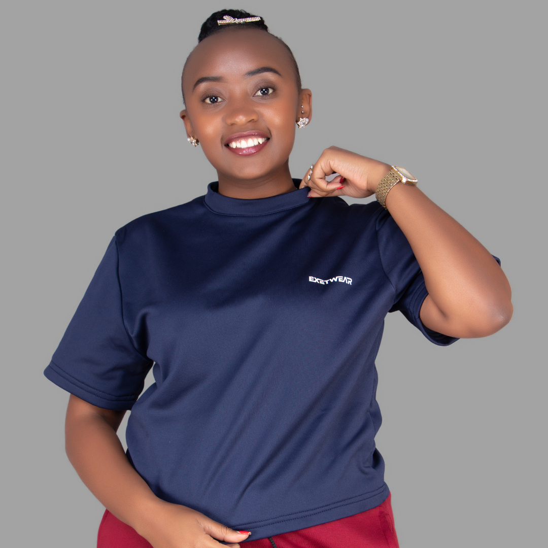 Women's Softshell Navy Blue T-Shirt Set