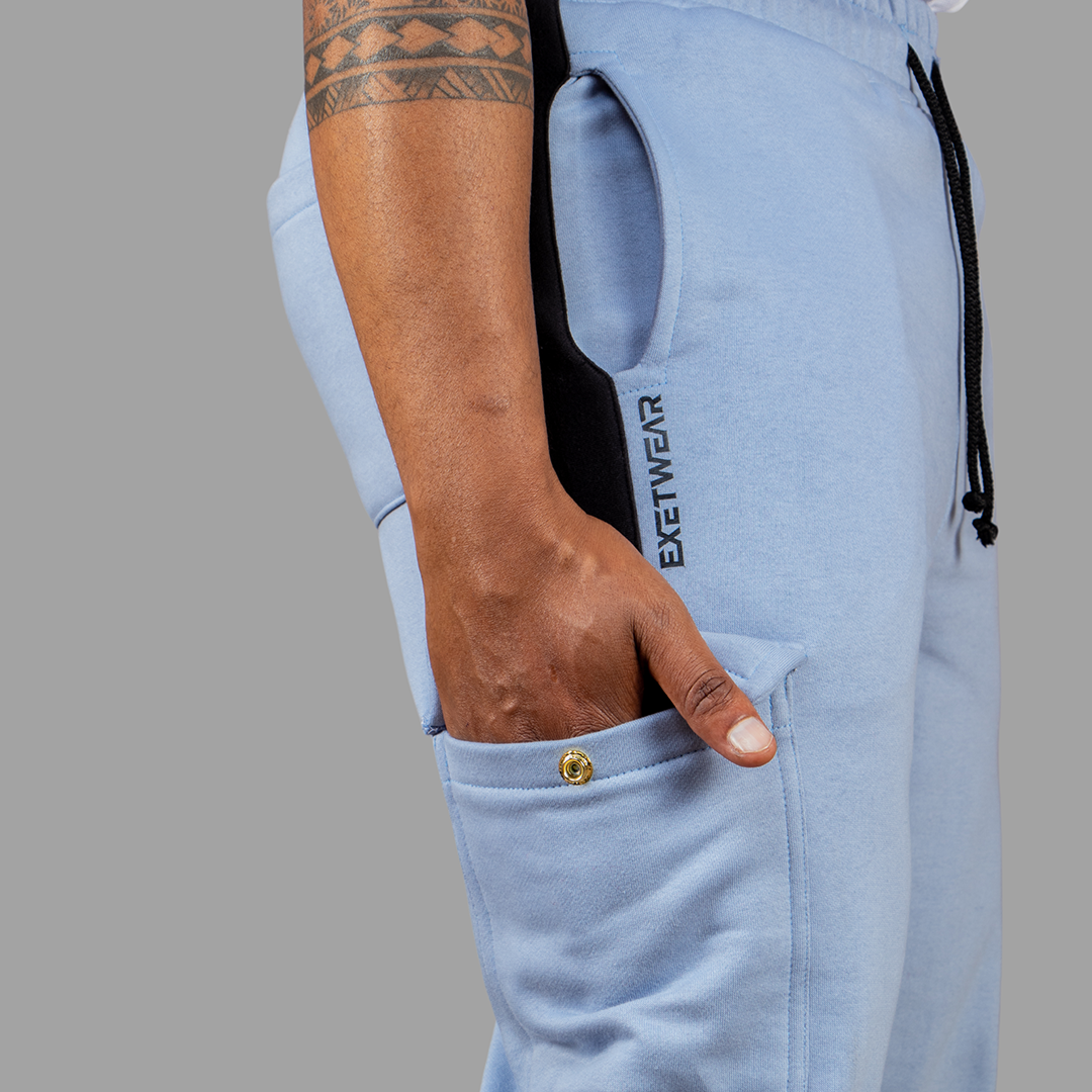 Exetwear Sky Blue/Black Sweatpants