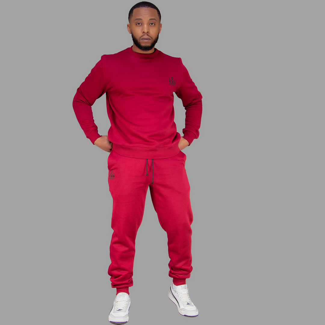 Men's Maroon Sweatshirt Set