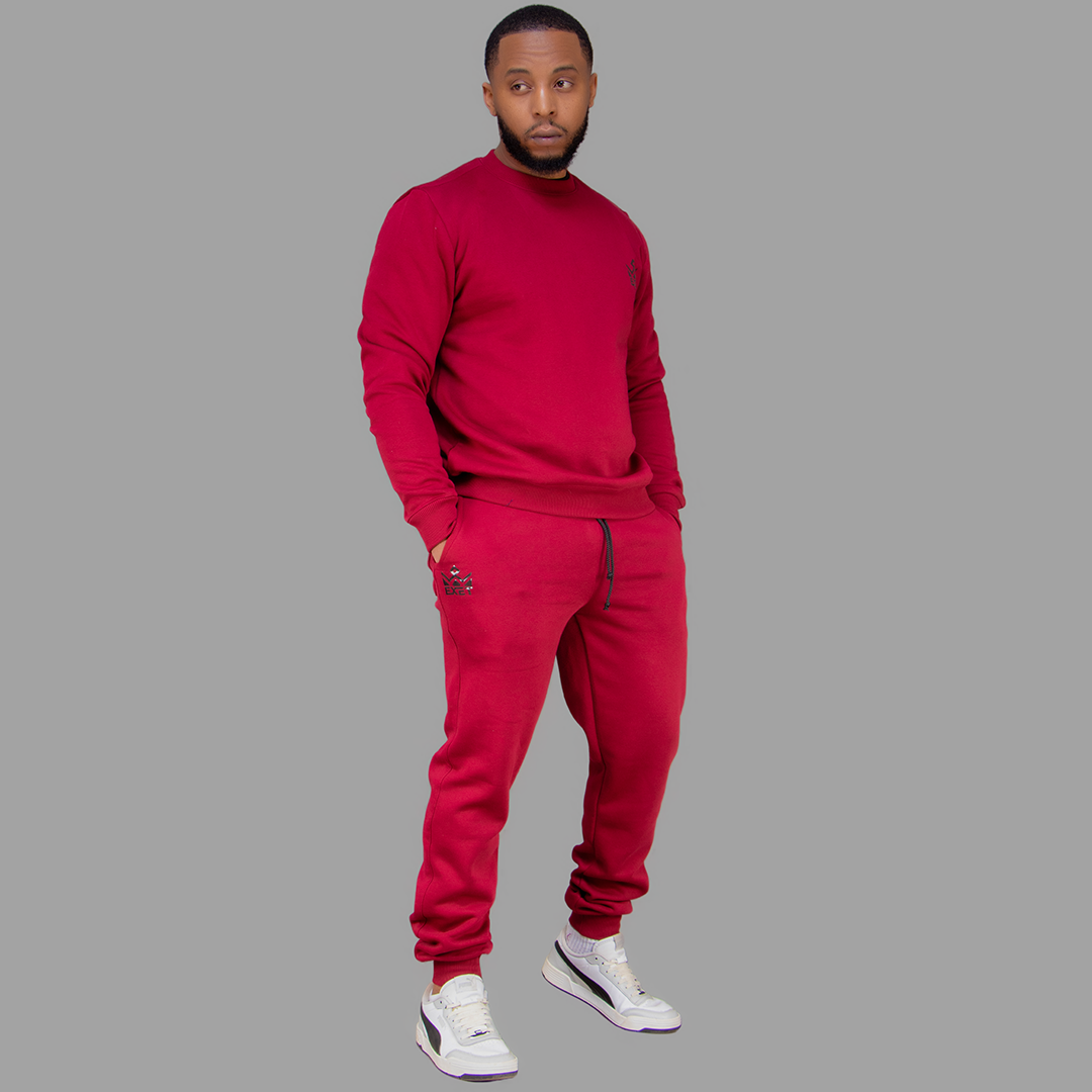 Men's Maroon Sweatshirt Set