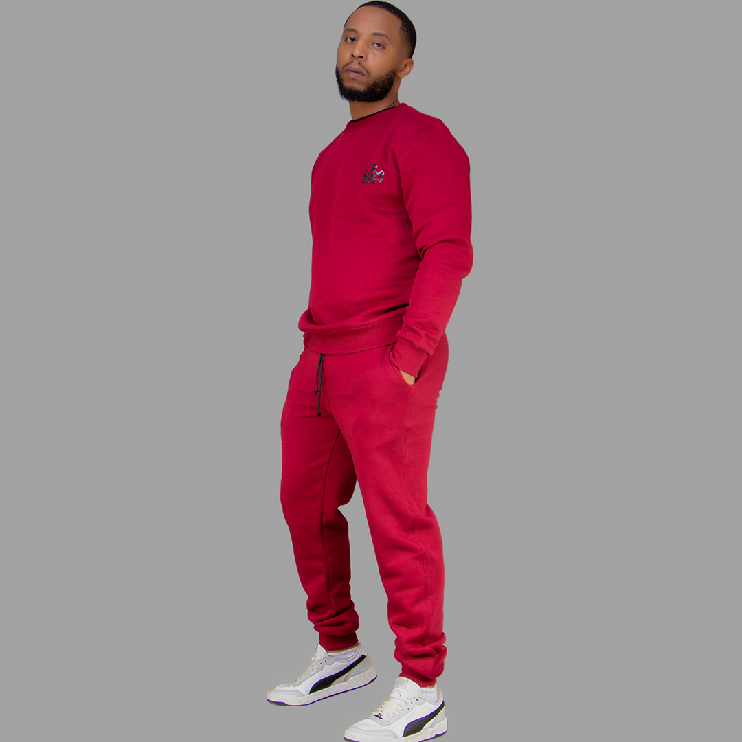 Men's Maroon Sweatshirt Set