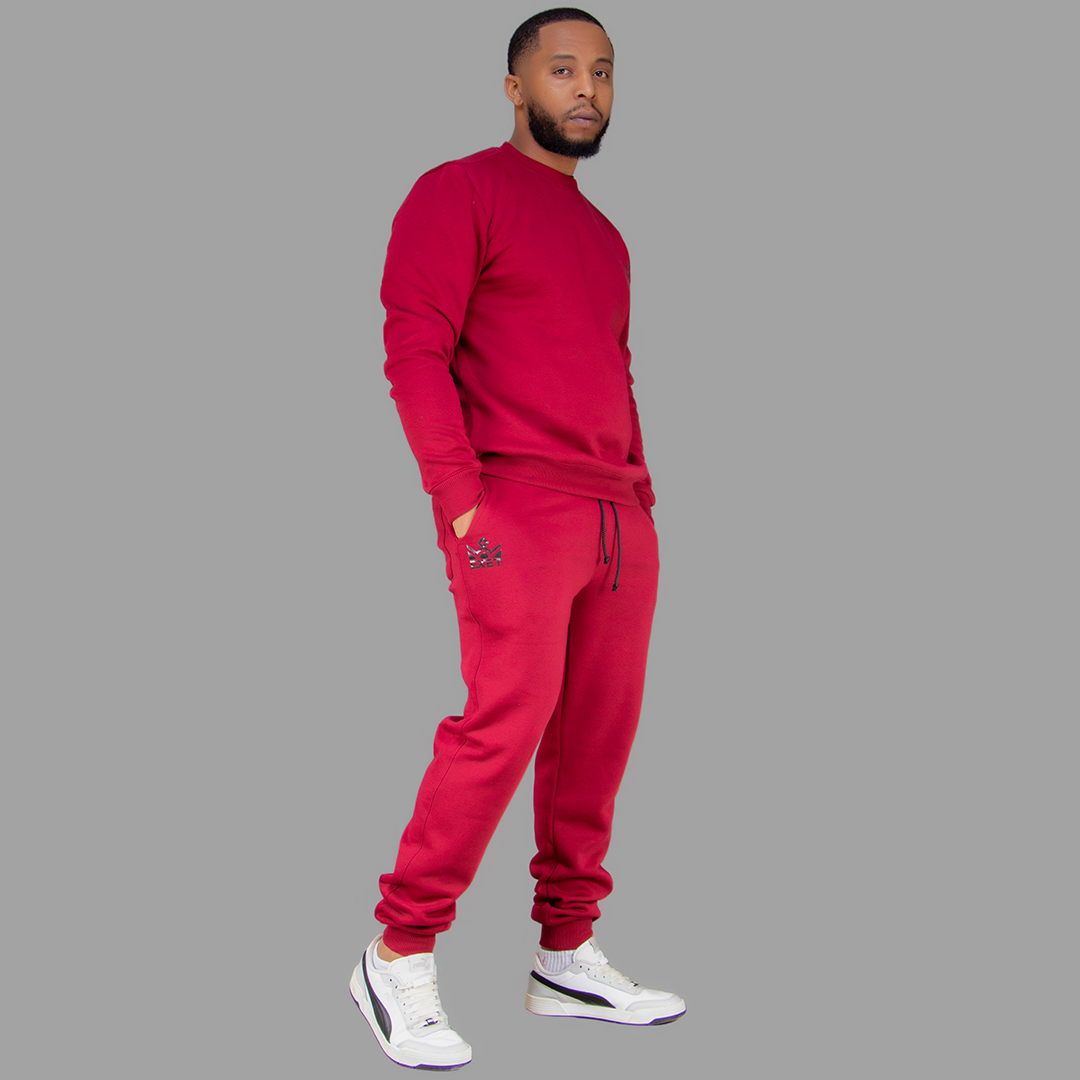 Men's Maroon Sweatshirt Set