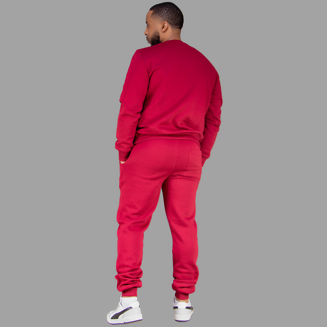 Men's Maroon Sweatshirt Set