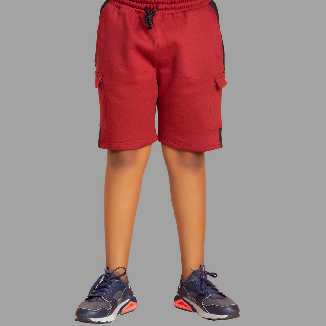 Boy's Maroon/Red Sweatshort Set