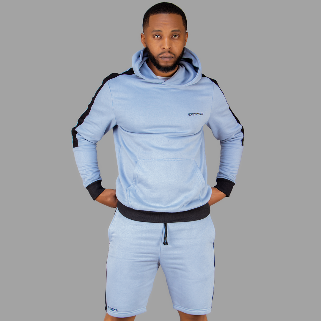 Exetwear Sky Blue/ Black Short Set