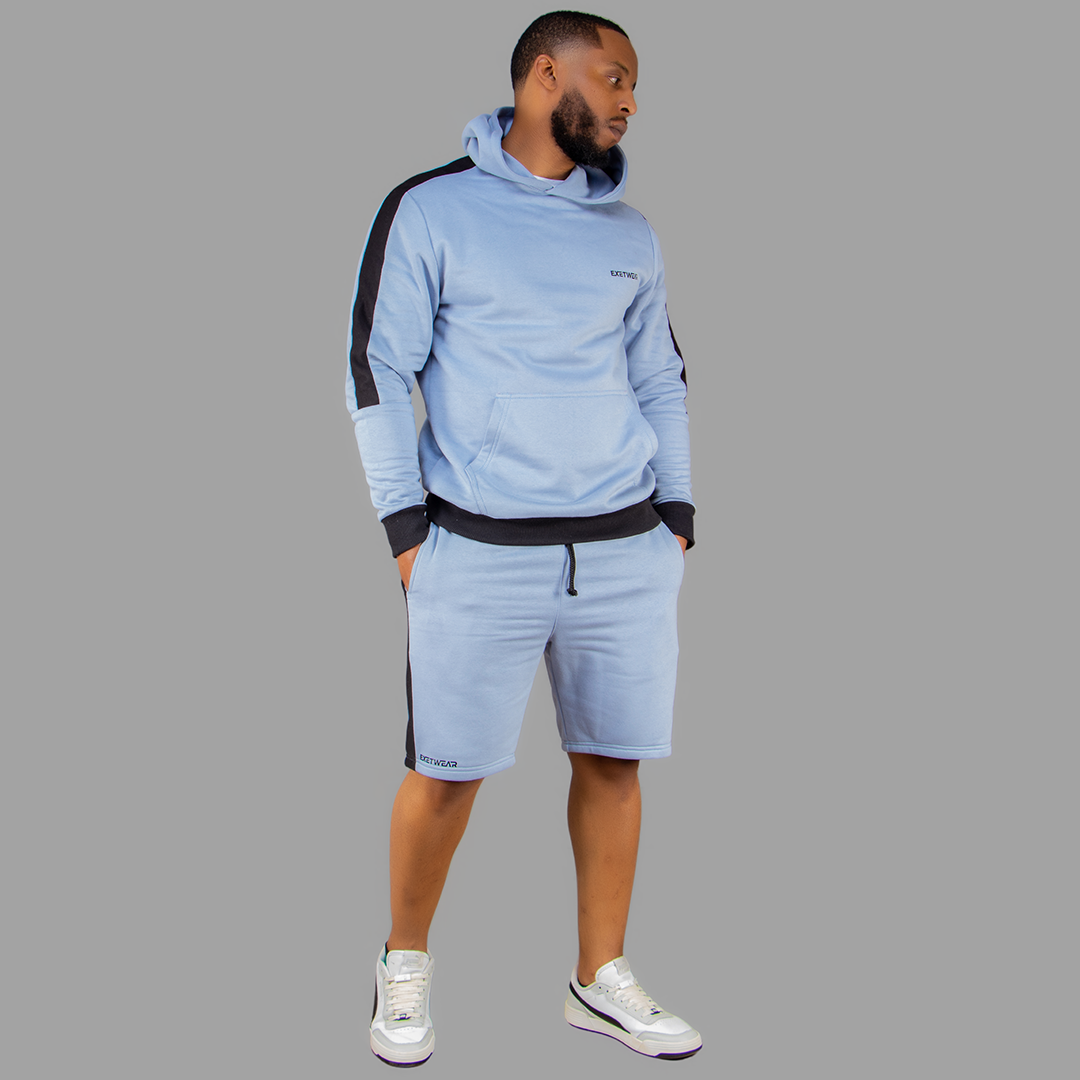 Exetwear Sky Blue/ Black Short Set