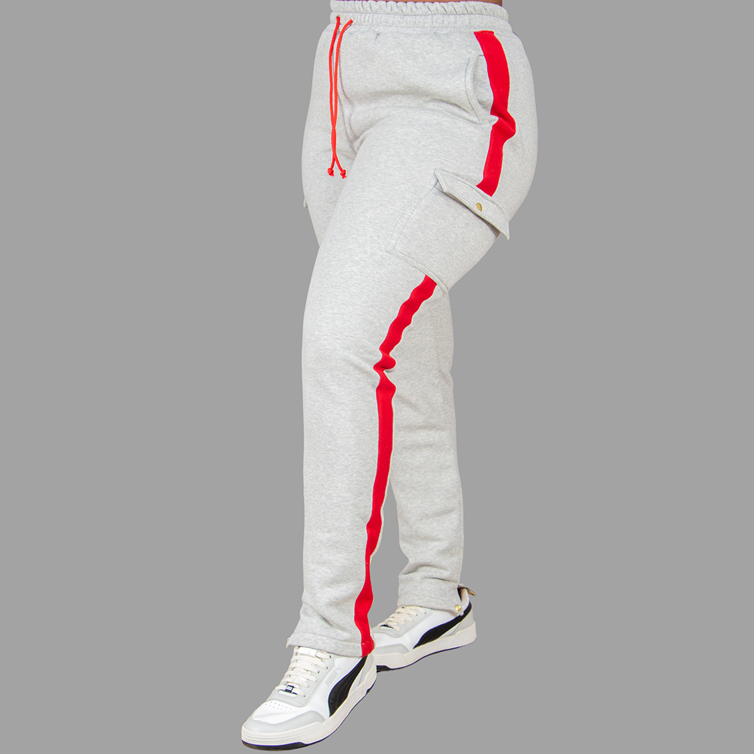 Women Sweatpants (Light Grey/red)