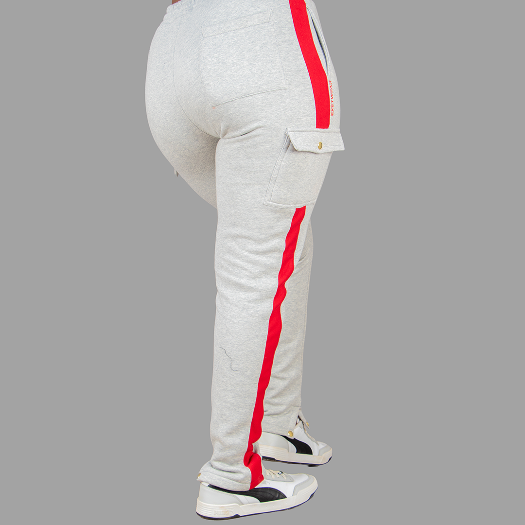 Women Sweatpants (Light Grey/red)