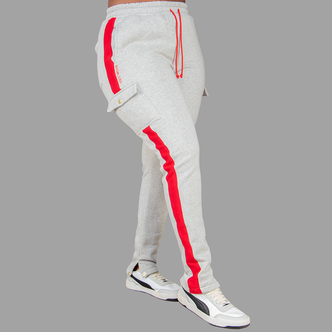 Women Sweatpants (Light Grey/red)