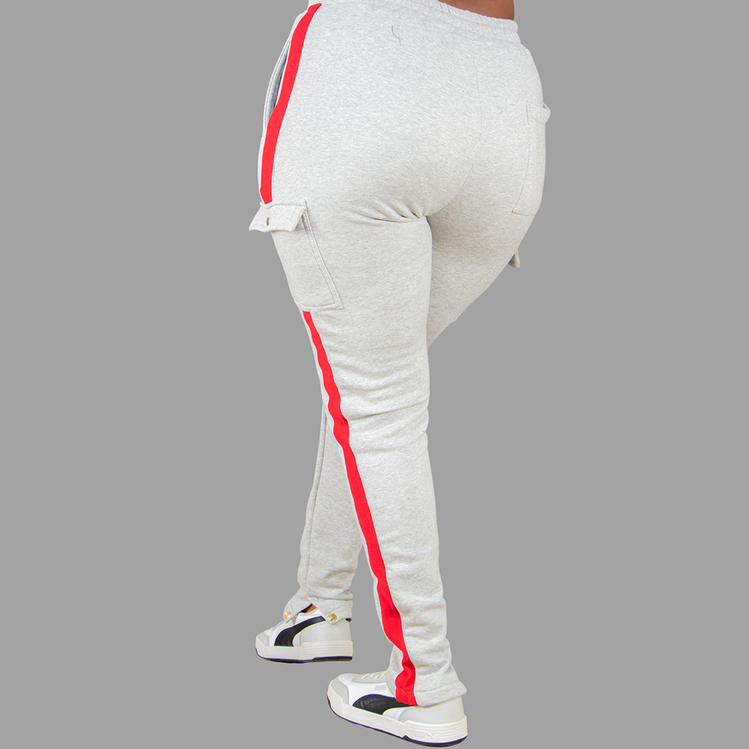 Women Sweatpants (Light Grey/red)