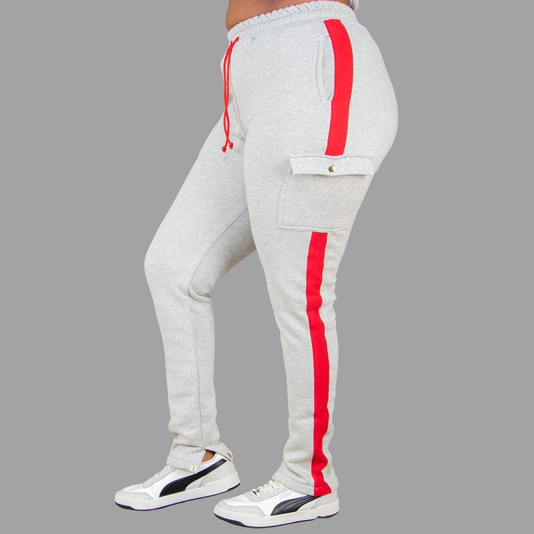 Women Sweatpants (Light Grey/red)